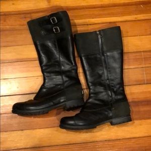 Uggs black leather riding boots